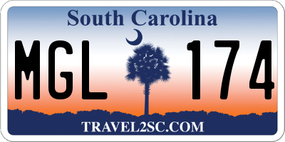 SC license plate MGL174