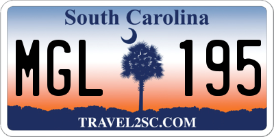 SC license plate MGL195