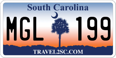 SC license plate MGL199