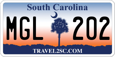 SC license plate MGL202