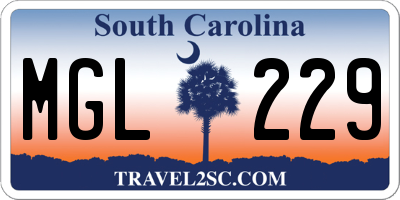 SC license plate MGL229