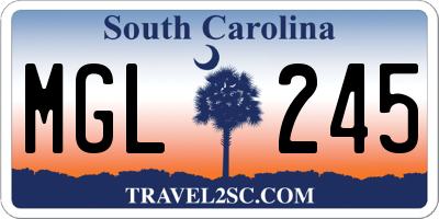 SC license plate MGL245