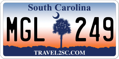 SC license plate MGL249
