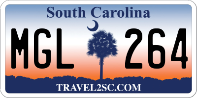 SC license plate MGL264