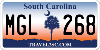 SC license plate MGL268