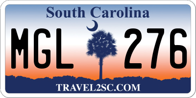 SC license plate MGL276