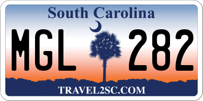 SC license plate MGL282