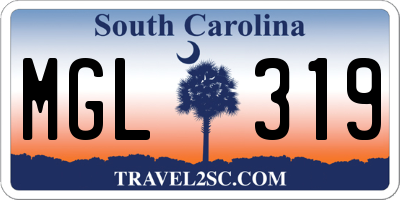 SC license plate MGL319