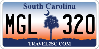 SC license plate MGL320