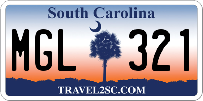 SC license plate MGL321