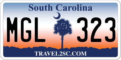 SC license plate MGL323