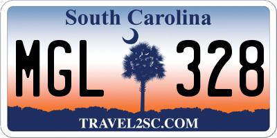 SC license plate MGL328