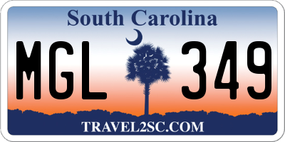 SC license plate MGL349