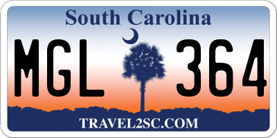 SC license plate MGL364