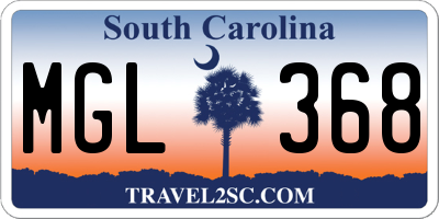 SC license plate MGL368
