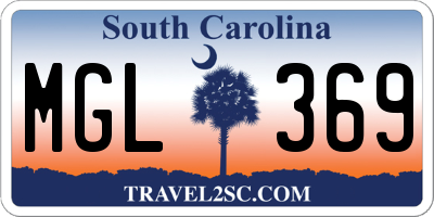 SC license plate MGL369