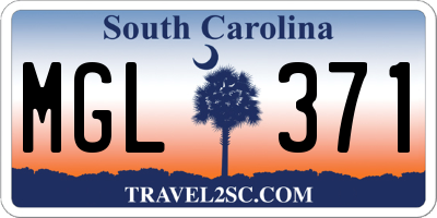 SC license plate MGL371