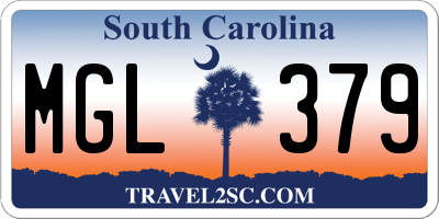 SC license plate MGL379