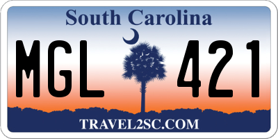 SC license plate MGL421