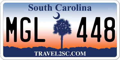 SC license plate MGL448