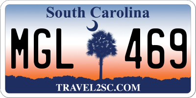 SC license plate MGL469