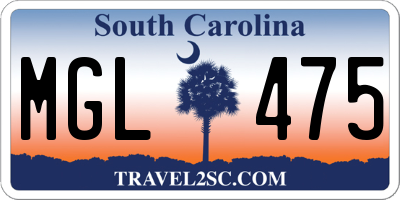 SC license plate MGL475