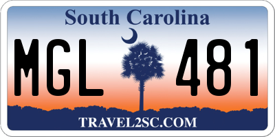 SC license plate MGL481