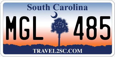 SC license plate MGL485