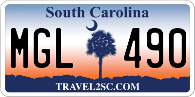 SC license plate MGL490