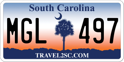 SC license plate MGL497