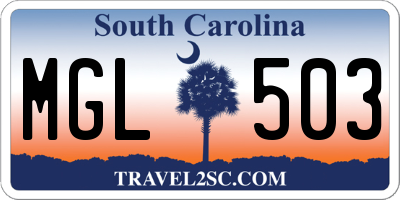 SC license plate MGL503
