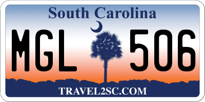 SC license plate MGL506