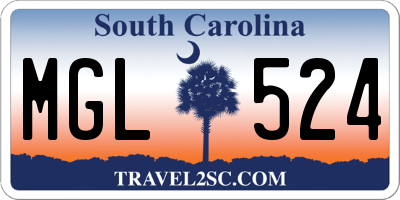SC license plate MGL524