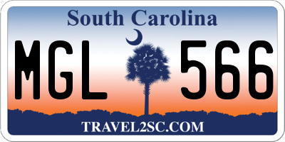 SC license plate MGL566