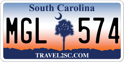 SC license plate MGL574