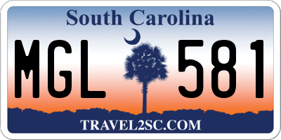 SC license plate MGL581
