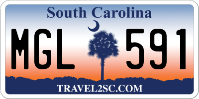 SC license plate MGL591