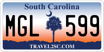 SC license plate MGL599