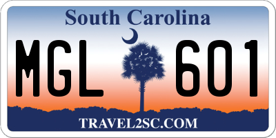 SC license plate MGL601