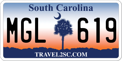 SC license plate MGL619