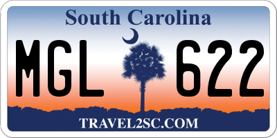 SC license plate MGL622