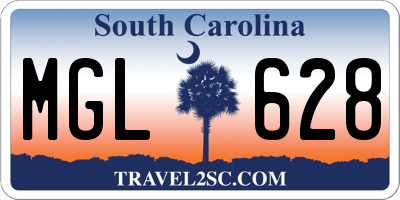 SC license plate MGL628