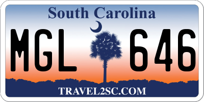SC license plate MGL646