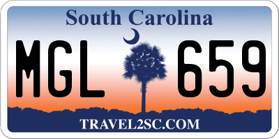 SC license plate MGL659