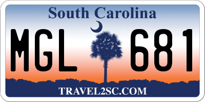 SC license plate MGL681