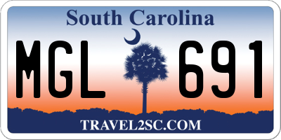 SC license plate MGL691