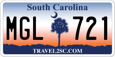 SC license plate MGL721