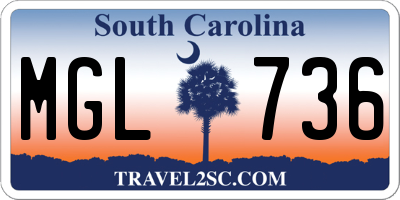 SC license plate MGL736