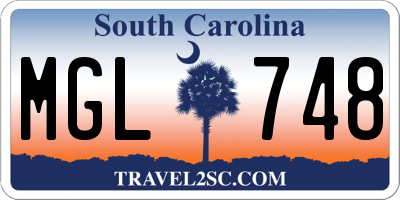 SC license plate MGL748
