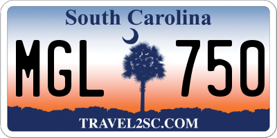 SC license plate MGL750